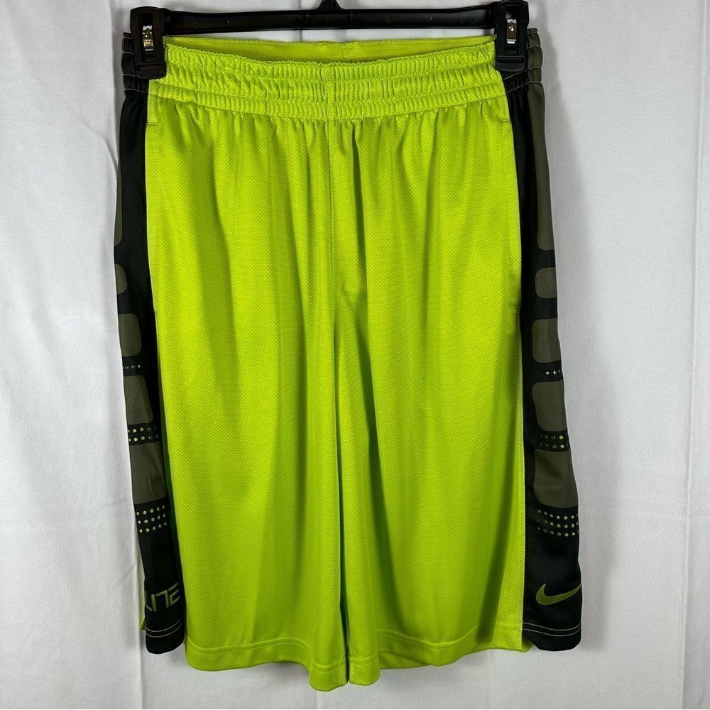 NWT Nike Elite Basketball Shorts Drawstring Waist Bright Green with Black M